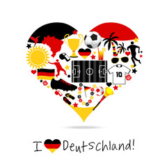Fototapeta premium Germany soccer fan heart