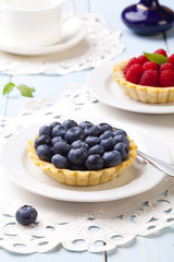 Tartlets with blueberries