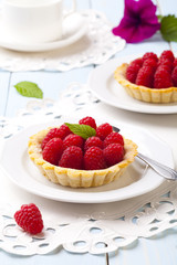 Tartlets with raspberries