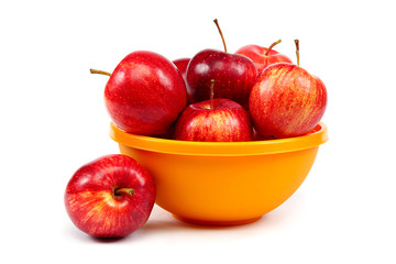 Fresh red apples in a bowl.