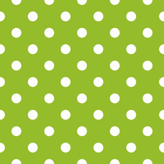 Seamless green pattern with white dots © WellnessSisters