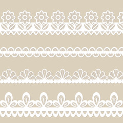 Set of lace vector borders