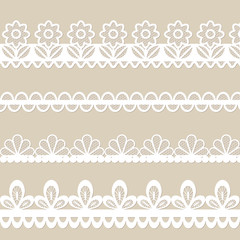 Set of lace vector borders