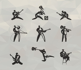 Musicians icons set. Vector format