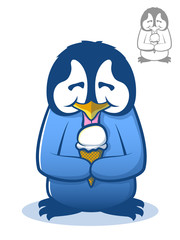 Penguin eating Ice Cream