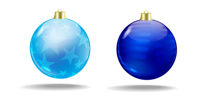 Blue Christmas tree balls. Vector. Isolated.