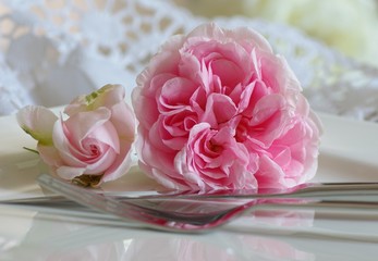 Tischromantik mit Rosen