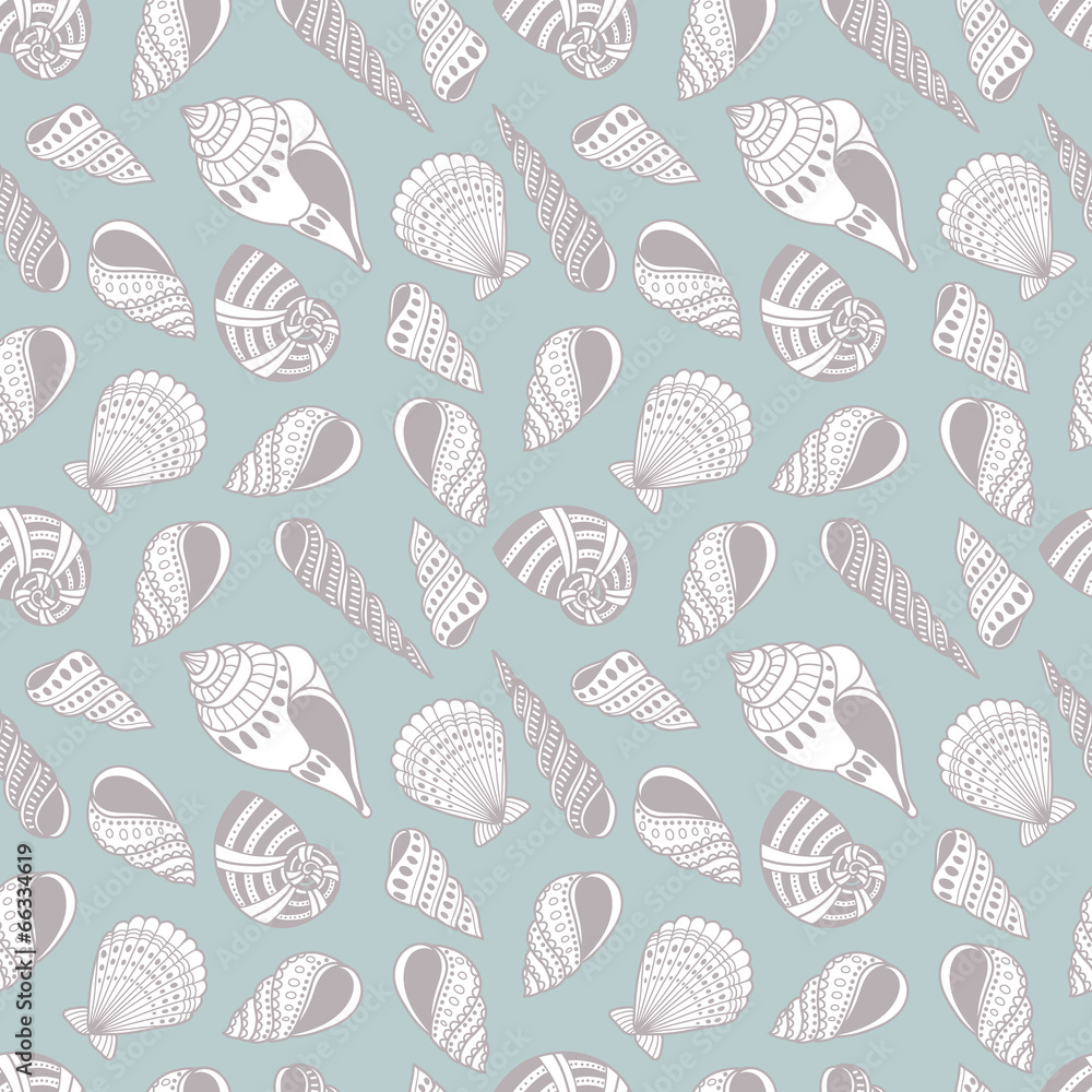 Poster Shells seamless pattern