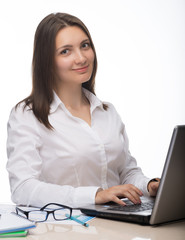 Businesswoman  working on her computer at the office