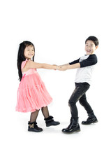 Fototapeta premium portrait of happy asian boy and girl having fun