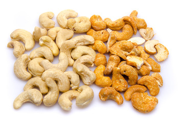 Natural and roasted cashew nuts
