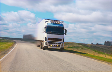 truck goes on the highway