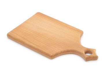 Brown chopping board isolated on white background
