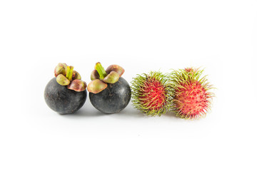 Rambutan and Mangosteen fresh fruit