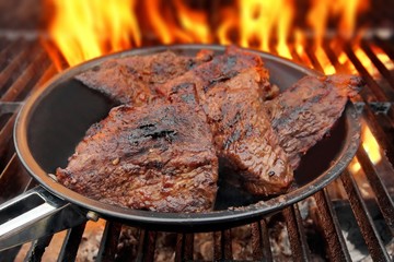 Grilled beef steaks