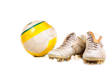 Soccer ball and shoes