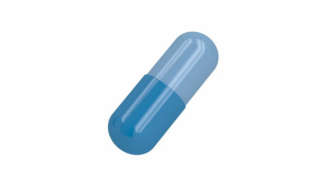 Capsule spin on white background