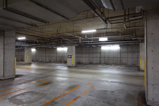 Empty Space in a indoor Parking Lot