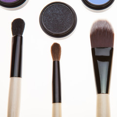 Eye shadows and brushes