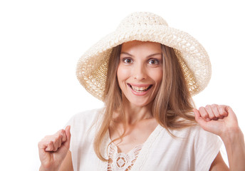 woman in a wide brimmed hat