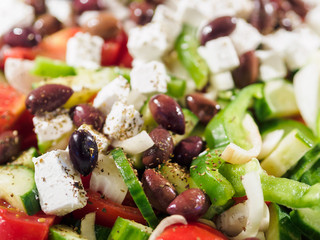 Fresh Greek salad at the restaurant