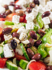 Fresh Greek salad at the restaurant