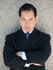 businessman posing with  angry expression