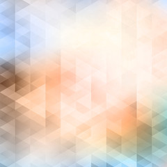 Fototapeta premium This abstract geometric background features a colorful triangle pattern with a soft blurred gradient and a modern polygonal mosaic style.