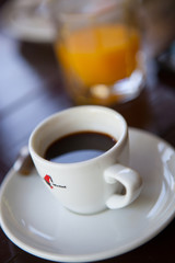 Cup of coffe and orange juice