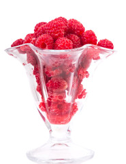 glass filled with delicious raspberries
