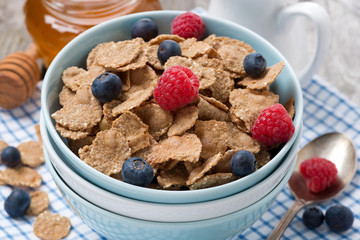 cereal with berries close-up