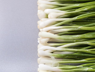 fresh young spring onions