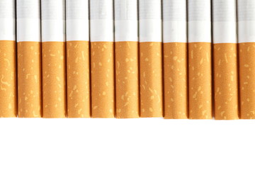 Cigarettes with a brown filter close - up