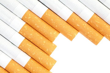 Cigarettes with a brown filter close - up
