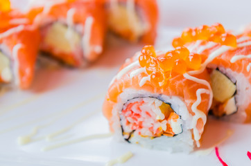 Salmon roll sushi