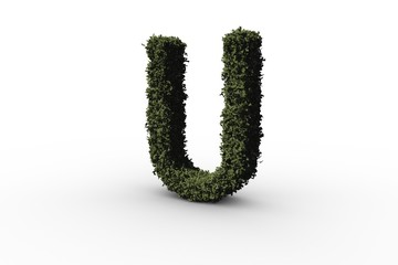 Letter u made of leaves