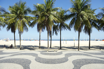 Copacabana Beach Boardwalk Pattern Rio de Janeiro Brazil