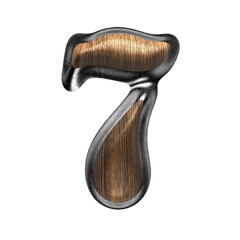 metal and wood figure