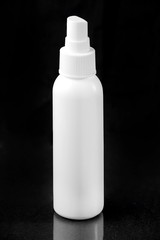 Perfume hair spray cosmetic scented water bottle isolated