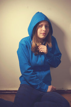Afraid teen girl