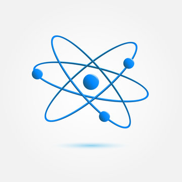 Blue sipmle molecule icon on a white background