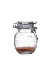 asian chili in bottle on white background