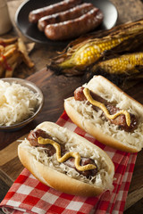 Homemade Bratwurst with Sauerkraut