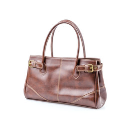 Fototapeta premium Woman leather bag isolated white background