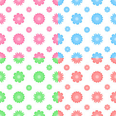 Colorful vector seamless pattern with flowers (tiling). Flower s