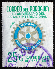Postage stamp Paraguay 1976 Rotary International Symbol