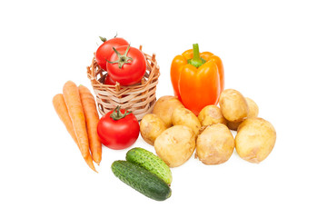 vegetables isolated on a white background