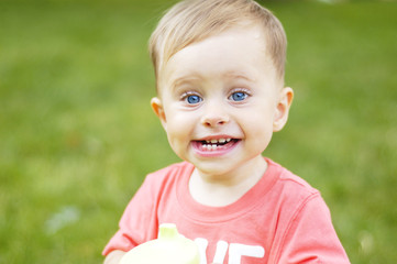 Cute small boy on vacation