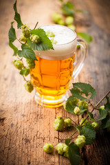 Bier mit Hopfen