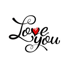 Love you - hand lettering, handmade calligraphy - 66353835
